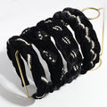 New Fashion Simple Elegant Pearl Braid Hair Band Autumn Winter Velvet European-American Style Hair Accessories