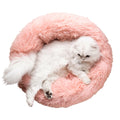 ZMAKER Washable Luxury Pet Cushion Anti Anxiety Long Faux Fur Soft Fabric Dog Bed Comfortable Donut Round Dog Bed