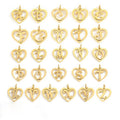 Factory Custom Cursive Letter Pendant Gold Plated Stainless Steel DIY Earrings Heart Pendant