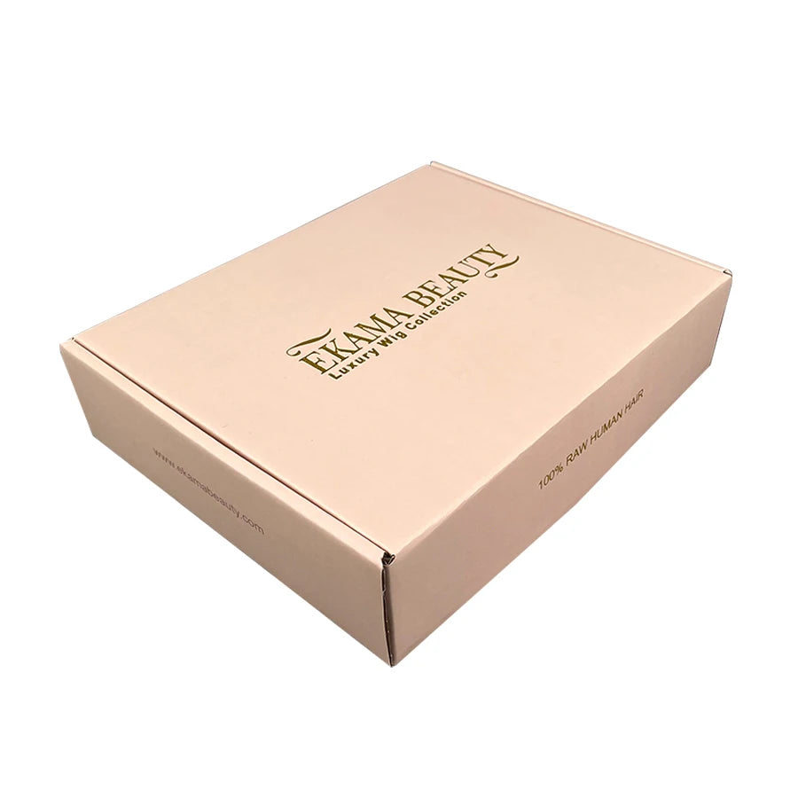 Custom Size Naked Pink Double Wall Corrugated Box Packaging Shipping Mailer Box With Gold Foil Logo Stamping