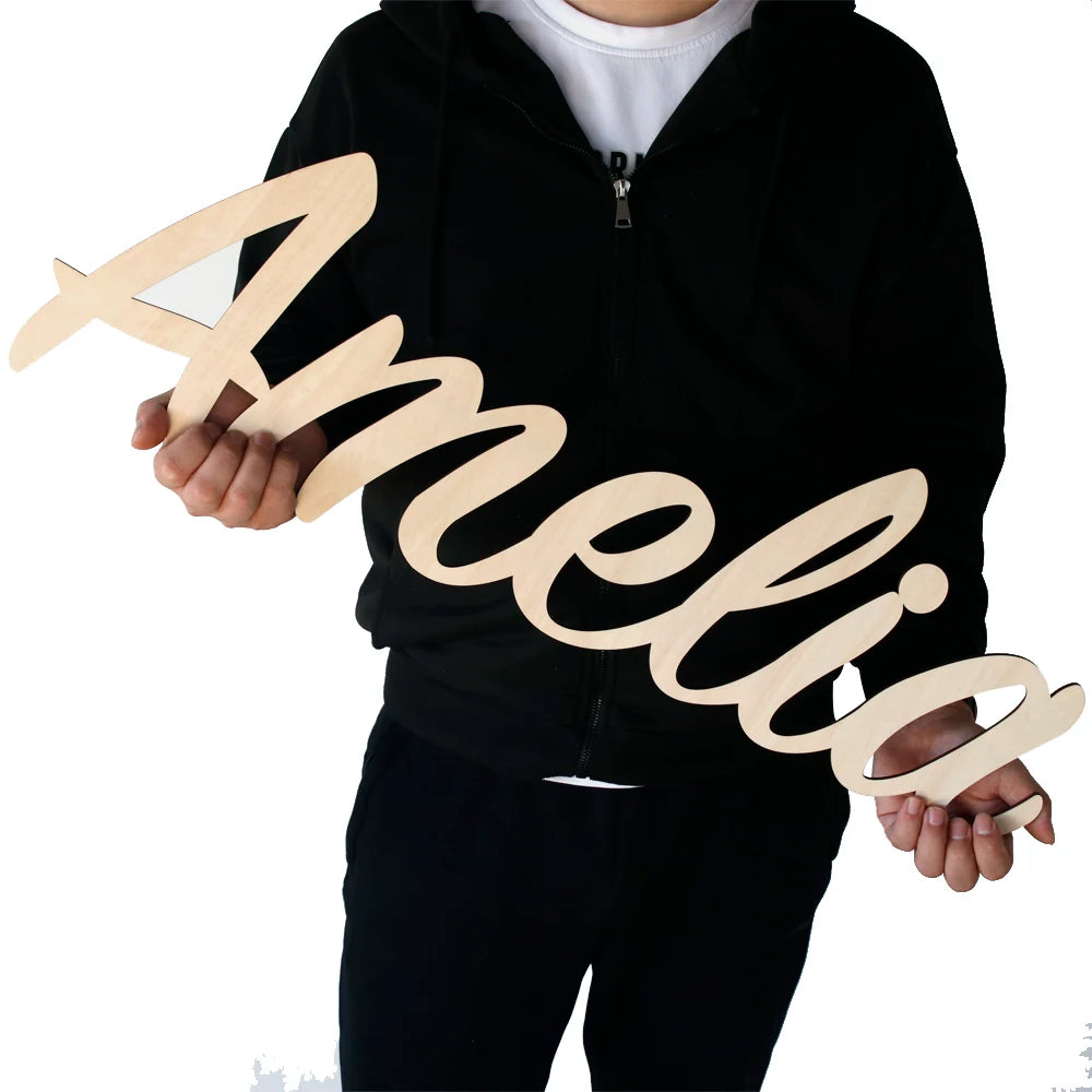 Tailai Laser Cutting Welcome Wooden Words Sculpture Hanging Decor Door  Room Decoration Personalized Wooden Name Sign