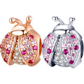 100% 925 Sterling Silver Pink Ladybug CZ Beads Fit Original Bracelet Charms Pendant Necklace Luxury Jewelry Making SCC1120
