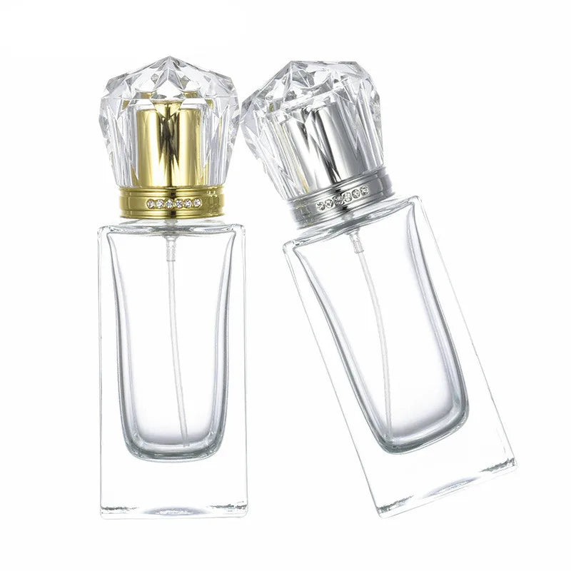 Free Sample Luxury Woman30ml 50ml Square Spray Glass Perfume Bottle 50 ml Wholesale