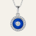 925 Sterling Silver Pendants Necklace Jewelry Enamel Zircon Single Eye Charms