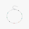 925 Sterling Silver Sweet Cute Fine Jewelry for Women Female Hypoallergenic Bracelet Colorful Enamel Beaded Bracelets