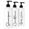 Shampoo and Conditioner Bottles Pump Bottle PET Plastic with Lotion Pump Empty Plastic 500ml White Cosmetic Eco-friendly ISO9001