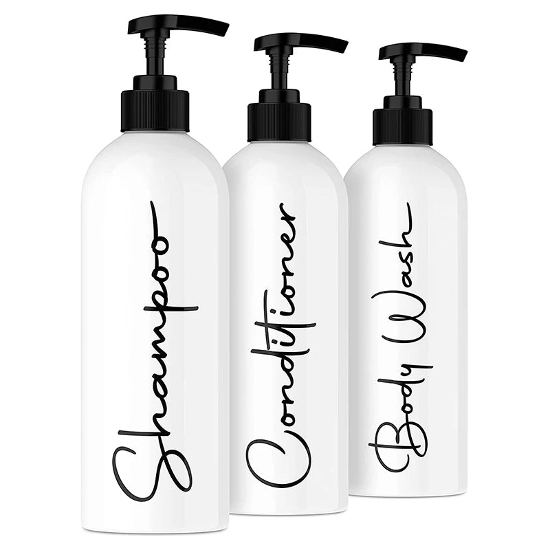 Shampoo and Conditioner Bottles Pump Bottle PET Plastic with Lotion Pump Empty Plastic 500ml White Cosmetic Eco-friendly ISO9001