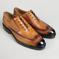 Trendy Brown Leather Shoes for Men Top Layer Cowhide Breathable Men Shoes Comfortable New Fashion Solid Pattern Shoes Men