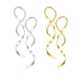 SC Personalized 50mm Long Twisted Linear Drop Earrings Women Fashion 18K Gold Plated Stainless Steel Spiral Threader Earrings