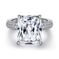 Iced Out Unique Engagement Rings Silver Jewelry Princess Cut 10*12mm Prong Setting 925 Silver Promise Wedding Rings for Women