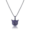 Hip Hop Accessory Little Devil Expression Personality Pendant Micro Inlaid Zircon High-end Necklace