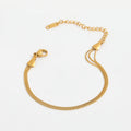 High End Pvd Gold Plated Waterproof Tarnish Free 3 Snake Chains  Layers Stainless Steel Bracelet