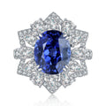 Hot Lab Grown Blue Sapphire Ring Gemstone Classical Jewelry Vintage 9K Gold Ring for Women Men