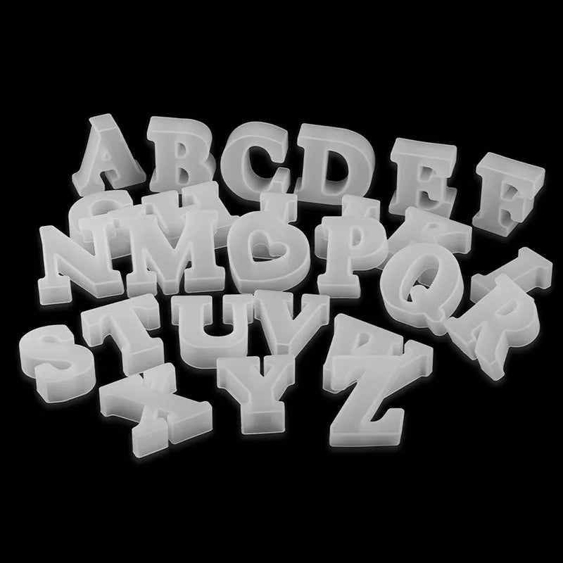 Early Riser 4 Inch DIY Crystal Epoxy Resin 26 English Letters Silicone Mold Home Decor Wedding Decorations Moulds Tool Sets
