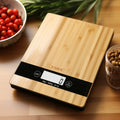 Smart Digital Kitchen Scale Bamboo ABS Plastic AAA Battery Operated Weight Measuring Food Scale