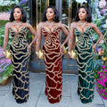 Y901533 Luxury Evening Gown Dress Elegant Vestidos Women Strapless V-Neck Sequin Long Party Dresses Women Formal Dress