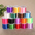 High Quality 50 Meters Buddha Bead Elastic Thread Beaded String for DIY Jewelry Making Flat Crystal Elastic Rope