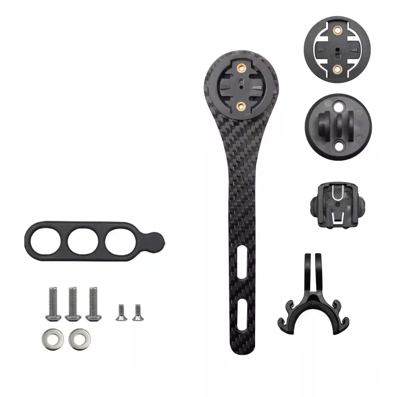 RIDERACE Computer Stopwatch Full Carbon Fiber Cycling for Garmin Cateye Bryton Gopro Road Bike Speedometer Mount Light Holder