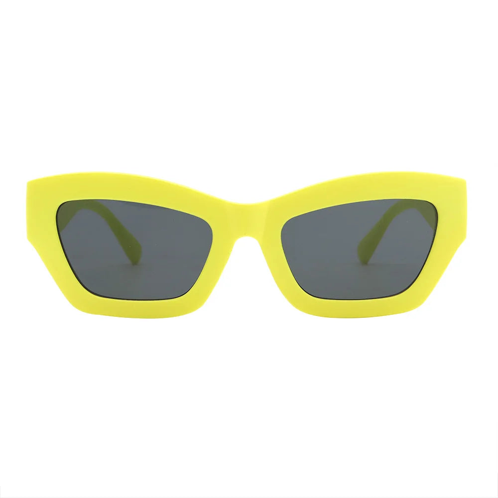 HP21619 Sun Glasses Matte Yellow Square Sunglasses Cat Eye