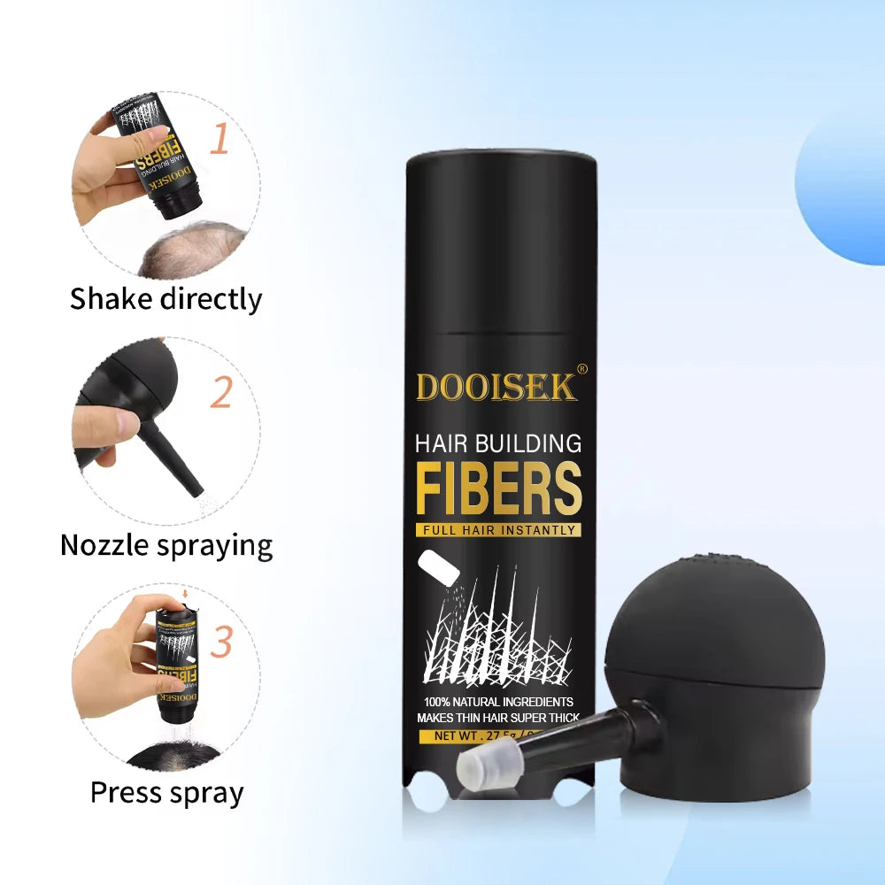 Spot Product Natural Concealing Thickening Hair Chalk Hair Fiber Spray Applicator and Pump Keratin Hair Building Fiber Kit
