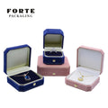 FORTE Custom Engagement Ring Box Hot Sale Jewelry Gift Case Velvet Jewelry Package with Personalized Logo