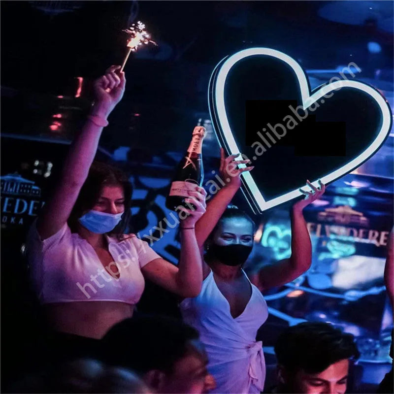 Heart Shape Led Box Free Customize Logo for Nightclub