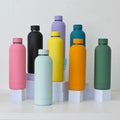 Factory Custom Soft Touch 350ml/ 500ml/750ml Small Mouth Double Wall Stainless Steel Water Bottle Custom logo Rubber Coating