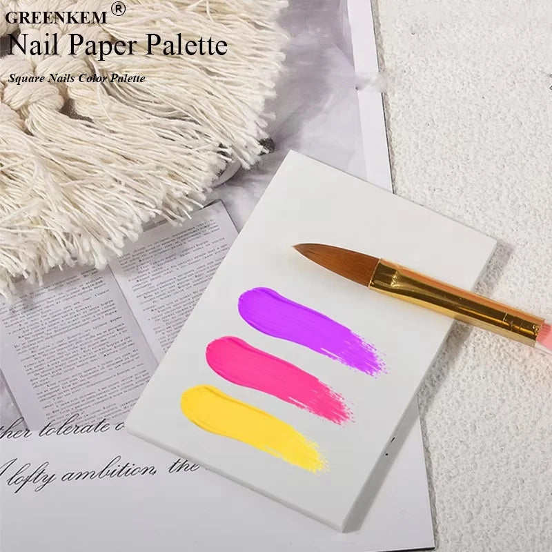 Newset 50pcs Disposable Pellucid Gel Palette Paper for Decorating Nails Square Color Palette Nail Painting Display Tool