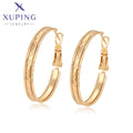 X001003293 Xuping Jewelry 18K Gold Plated Geometric Pattern Big Circle Copper Hoop Earrings Trendy Fashion for Black Women