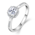 Luxury Micro Paved Moissanite Ring 925 Silver Women's Wedding Jewelry Big Square Cut Environmentally Friendly