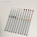 NEW Avocado Series Metal Handle Nail Brush Set Nail Liner Pen Drawing Light Therapy Painting Pen Triangle Nail Art Brush Tools