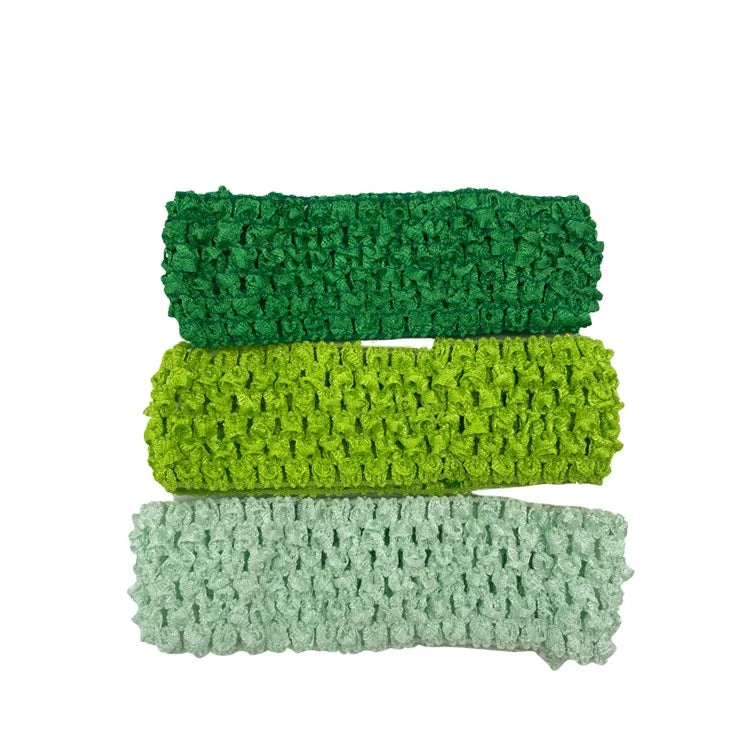 Colorful Fabric Crochet Elastic Headband for Hair Bows
