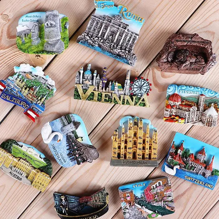 Medium Resin Custom Shape Magnetic Fridge Stickers Italy for Chile Austria Portugal Home Travel Gift Eco-friendly Modern