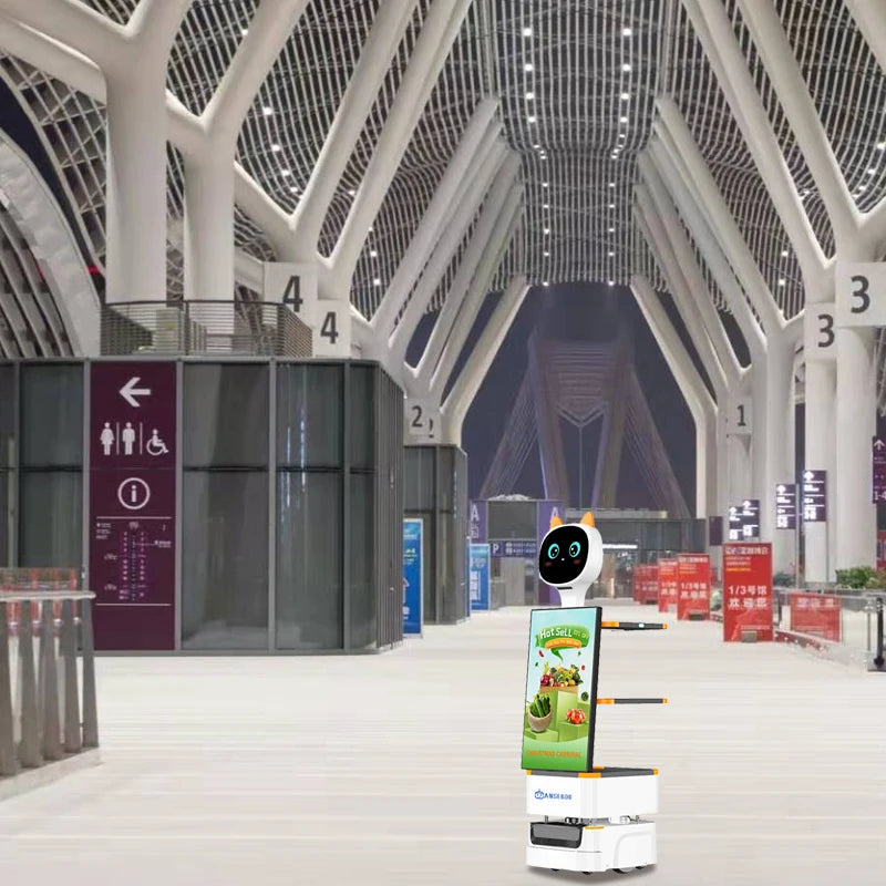 Commercial Advertising Robot at Shopping Mall 27 Inch Screen Customization Media Other Advertising Equipment With HD Screen