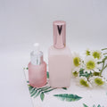 Luxury pink 30ml square 2oz Glass Dropper Bottles with Rose Gold Top