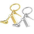 Hairdresser Barber Key Chains Holder Hair Stylist Key Ring Scissors Hair Blower Dryer Comb Pendant Key Chain