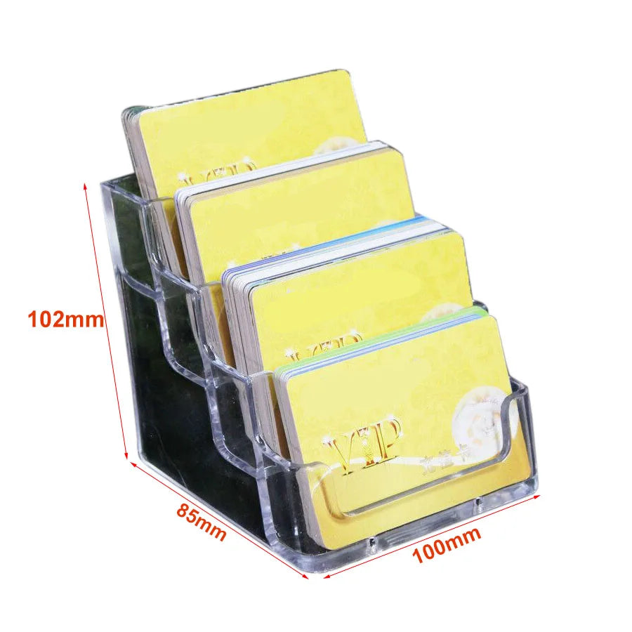 Clear Plastic Card Holder 4-Tier Tabletop with 3mm Thickness