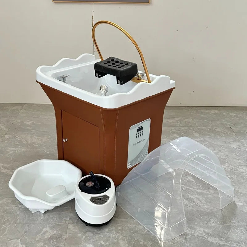 Modern Design Beauty Salon Spa Furniture Set with Portable Shampoo Basin Sink Wash Tank for Water Circulation for Salons & Spas