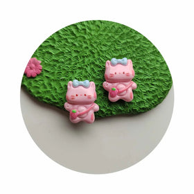New 100Pcs Lovely Cartoon Animal Theme Resin Charms Flatback Cabochons Mini Panda Bear Rabbit Cat Slime Charms for DIY Decor