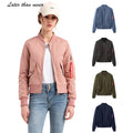 Custom Logo Women Cropped Bomber Jacket Autumn Thin Padded Puffer Jacket Windproof Varsity Baseball Jacket