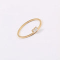 Ins Style Minimalist Jewelry Simple Thin 18K Gold Plated Stainless Steel Square Stone Dainty Ring for Girls