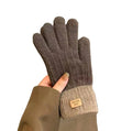 Youki Autumn and Winter Sheep Camel Solid Color Warm Knitted Cycling Cold Protection Gloves for Women