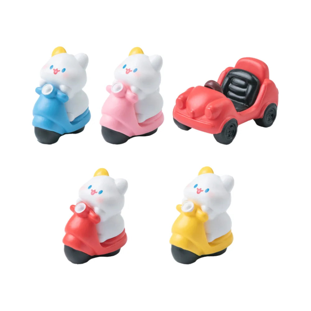 Miniature Resin Figurines Transportation Facility Realistic Cartoon 3D Car Motorcycle Cat Figure Kid Dollhouse DIY Toys Decor