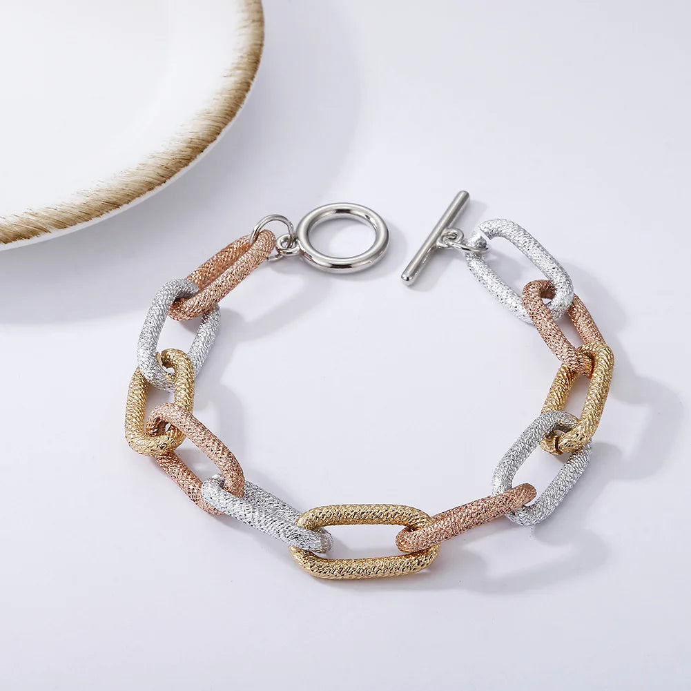 Hiphop Vintage Mixed Color Creative Twist Custom Adjustable Bracelet Charms for Women