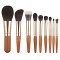 Wholesale 9 Pcs Mini Wooden Makeup Brush Set With Bag Synthetic Hair Make up Brushes for Travel