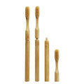 Custom Replaceable Head Bamboo Toothbrush with Medium Charcoal Bristles Biodegradable Detachable Toothbrush