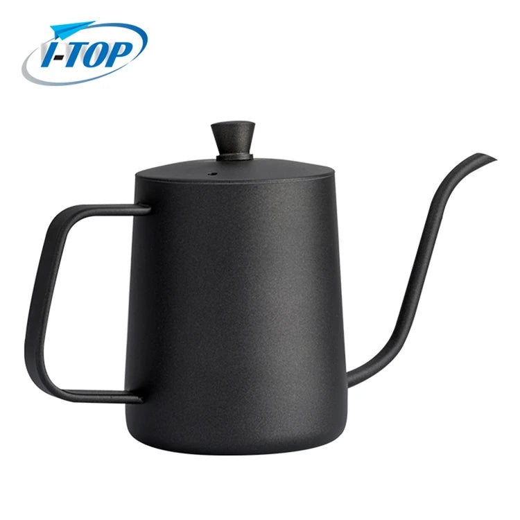 Hot Selling Modern Black Barista 304SS Thin Mouth 600 ML Coffee Kettle Vintage Gooseneck Pourover Kettle Pour-Over Coffee Maker
