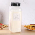 32 Oz. Clear PET Oblong Spice Jar with 63/485 Neck with Black Butterfly Flop Top Lid Custom Label Spice Containers