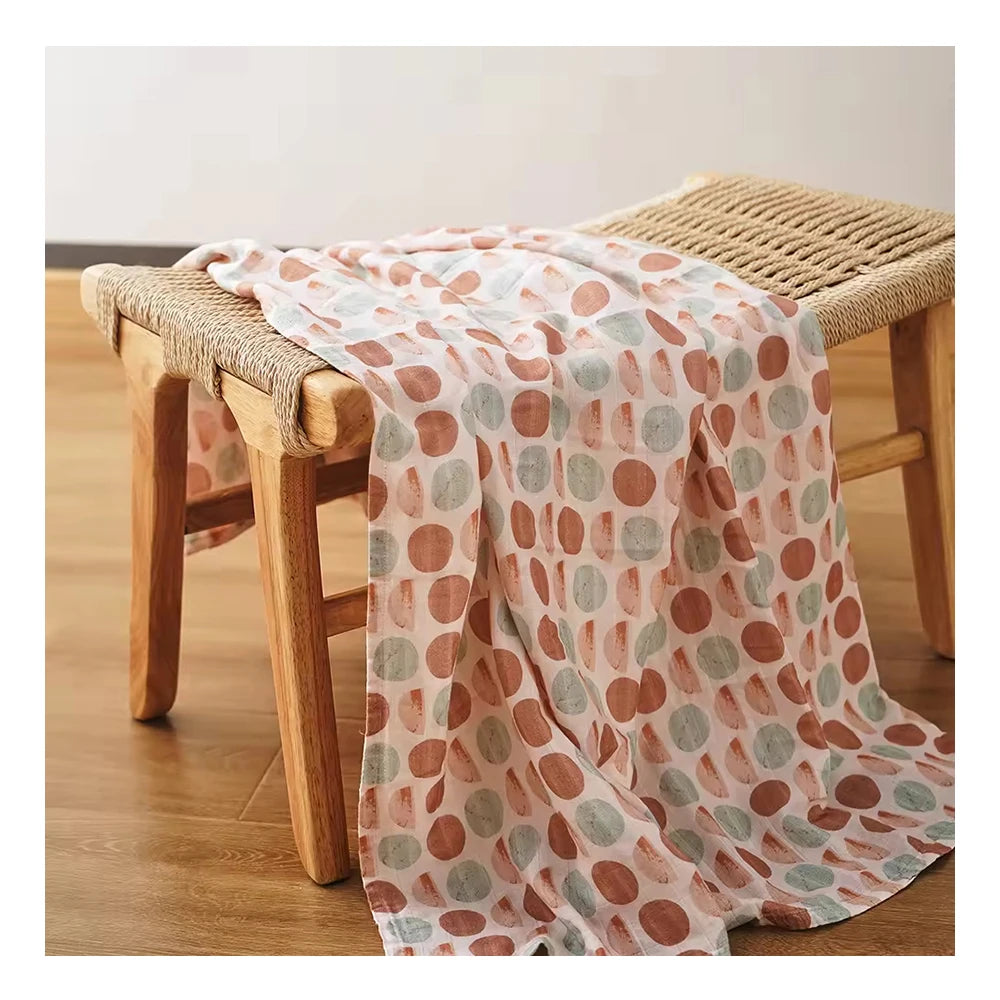 Kangobaby 100% Cotton Swaddle Blankets Double Layers Print Customized Blankets