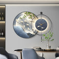 60+50cm S2 With LED Light Pendulum Factory Price Crystal High Gloss Painting Silent Hanging Wall Clock Customizable Dropshipping